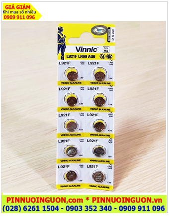 COMBO MUA 1 VỈ 10viên Pin cúc áo 1.5v Alkaline VINNIC L921F, AG6, LR69 _Giá chỉ 26.000/Vỉ 10viên
